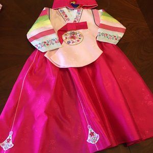 A Korean baby girl traditional dress